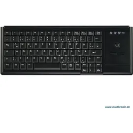 Active Key Ultraflache Trackball-Tastatur DE schwarz (AK-4400-TU-B/GE)
