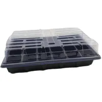 Mini Gewächshaus TreibhausAnzucht mit 24 Fächern schwarz 37,5x24x10,5 cm