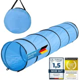 Hunde Agility Tunnel - Hundetunnel Spieltunnel Agilitytunnel Hundehöhle inkl. Heringe und Transporttasche (200 x 43 cm)