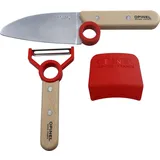 Opinel Le petit Chef - Kinder Kochmesser Set - 3 teilig - Kochmesser - Fingerschutz - Sparschäler - rostfrei