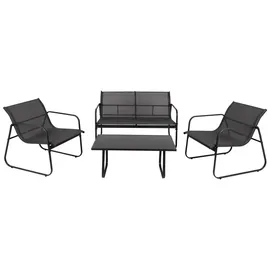 Koopmann International Gartenmöbelset 7-tlg. Schwarz