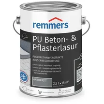 Remmers PU Beton- Pflasterlasur anthrazit, 2,5 Liter, Beton- und Bodenfarbe, Pflasterstein Farbe, für mineralische Untergründe, lichtbeständig