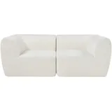 [en.casa] Modular Sofa, 2-Sitzer Hurvas Bouclé Cremeweiß