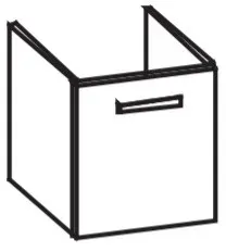 Artiqua 411 Waschtischunterschrank für Vero 045450, Weiß Glanz, 411-WUT-D17-L-7050-68 411-WUT-D17-L-7050-68