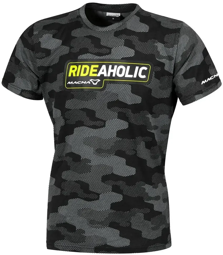 Macna Dazzle Rideaholic Kurzarm-t-shirt - Black / Grey / Fluo Yellow - 2XL