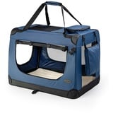 lionto Hundetransportbox Hundetasche Hundebox faltbare Kleintiertasche, (L) 70x52x50 cm, dunkelblau