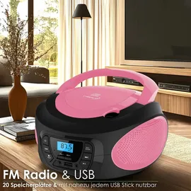 Cyberlux Tragbarer CD-Player Kinder Radio pink