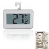 Digitales Kühlschrankthermometer, Thermometer kühlschrank mit LCD-Display und Frostalarm Haken für Drinnen, Draußen, Zuhause, Restaurants, Bars, Cafés (Weiß)