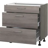 kochstation Unterschrank KOCHSTATION KS-Trea U2AS80 80 x 56 x 75 cm Grau