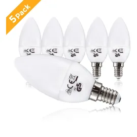 B.K.Licht LED Lampe E14 5W 3000K warmweiß 5 St.