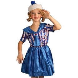 Das Kostümland Kostüm Matrosen Kostüm Betty für Mädchen – Blau – Sailor Navy Matrosin Schifferin Seemännin Kostümkleid Fasching Mottoparty 128