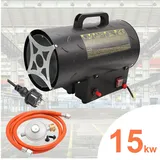 Clanmacy 15 kW Gasheizer fuer Gasflasche Gasdruckregler 700mbar Gasschlauch Gasheizofen Gasheizgeraet Gasheizgeblaese Innenbereich, Camping - Silber
