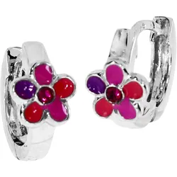 Paar Creolen OSTSEE-SCHMUCK "Ostsee-Schmuck Creole Blume Creole Blume", lila, Ohrringe, Damen, 13 x 6mm, Silber 925 (Sterlingsilber)
