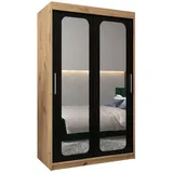 abiks möbel Schwebetürenschrank Promo 120 x 200 x 62 cm Schwarz