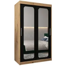 abiks möbel Schwebetürenschrank Promo 120 x 200 x 62 cm Schwarz