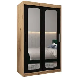 abiks möbel Schwebetürenschrank Promo 120 x 200 x 62 cm Schwarz