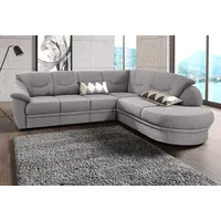 Ecksofa SIT & MORE "Savoni L-Form", grau, B:267cm H:90cm T:206cm, NaturLEDER (echtes Rindsleder) in Sitz und Rücken. Korpus in passendem Kunstleder SOFTLUX bezogen;Luxus-Microfaser (100% Polyester);Struktur ( 100% Polyester);Luxus-Microfaser ALTARA NUBUCK (100% Polyester), Sofas, Ecksofa, wahlweise mit Bettfunktion