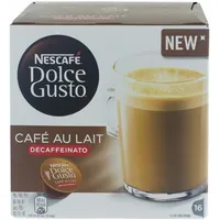 Nescafé DOLCE GUSTO Cafe au Lait Decaffeinato Entkoffeinierter Kaffee 16 KAPSELN