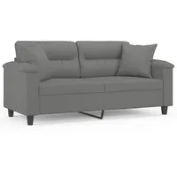 VidaXL 2-Sitzer-Sofa mit Kissen Dunkelgrau 140 cm Mikrofasergewebe