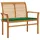 vidaXL Gartenbank Massivholz Teak 112 cm Grüne Auflage