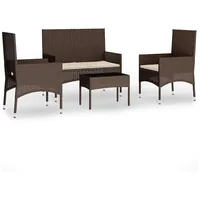 vidaXL Garten-Lounge-Set 4-tlg. braun