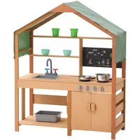 Vevor Matschküche für Kinder, Holzspielzeug-Spielküchenset mit Zubehör, Kinderküche im