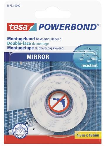 TESA MIRROR 55732-00001-02 Montageband tesa® Powerbond Weiß (L x B) 1.5m x 19mm 1St.