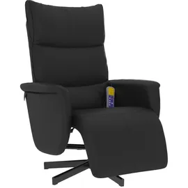 vidaXL Massagesessel mit Fußteil Kunstleder 84 x 106,5 x 0 cm Schwarz