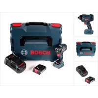 Bosch Professional, Bohrmaschine + Akkuschrauber, Bosch GDR 18V-160 Akku Drehschlagschrauber 18V 160Nm +1x Akku 2,0Ah + Ladegerät + L-Boxx (Akkubetrieb)