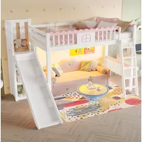Bett Hochbett Mit Stauraum Rutsche 90x200 Kiefer Okmyhome