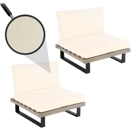 MCW Lounge-Sessel H54 2er-Set grau cremeweiß