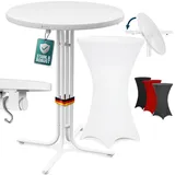 CASARIA Stehtisch Klappbar Ø 70 x 110 cm Weiß