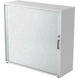 HAMMERBACHER Haziender Rollladenschrank lichtgrau, silber 2 Fachböden 120,0 x 40,0 x 110,0 cm