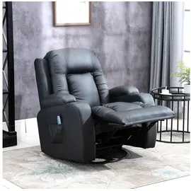 Homcom Massagesessel Fernsehsessel mit 8 Massagemodi, Fernbedienung (TV-Sessel, 1-St., Ruhesessel), mit Becherhalter schwarz