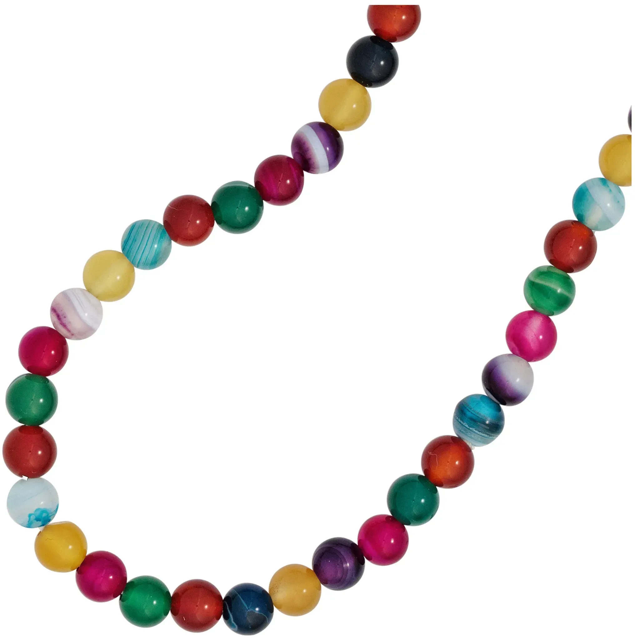 Kette ohne Anhänger JOBO, bunt (mehrfarbig), Halsketten, Damen, Materialmix, L: 38, mit Achat 38 cm