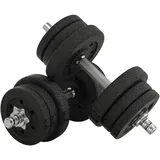 Homcom Kurzhantel Set 25 kg Hantelset mit Hantelscheiben schwarz