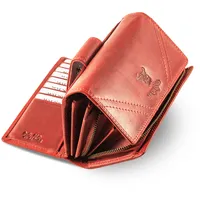 MATADOR |LISSABON| Leder Geldbörse Damen Rot Groß mit edler Geschenk Box | Luxus RFID Geldbörse Damen Gross, Rote Geldbörse Damen Groß Viele Fächer | Edles Portemonnaie Damen Rot Brieftasche Damen