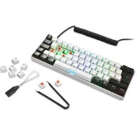 Sharkoon Skiller SGK50 S4 White, 60% Layout, LEDs RGB, Kailh KT RED, hot-swap, USB, DE (4044951033782)