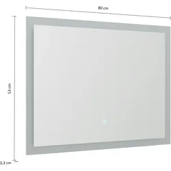 LED Spiegel 60x53 cm mit Touch Bedienung