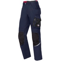 BP 1998-570-1432 Arbeitshose mit Kniepolstertaschen - Schlanke Silhouette - Elastischer Rückengurt - 65% Polyester, 35% Cotton - Kurze Passform - Größe: 58s - Farbe: nachtblau/schwarz