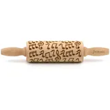 Folkroll Teigrolle Musik, junior, 23 cm, Nudelholz, Prägerolle, Muster, Motiv, Rolle, Buchenholz, 332849