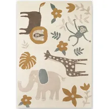HANSE HOME Kinderteppich Adventures, Creme, Mehrfarbig, Kunststoff, Tier, rechteckig, 160x235 cm, Oeko-Tex® Standard 100, für Fußbodenheizung geeignet, in verschiedenen Größen erhältlich, stuhlrollengeeignet, pflegeleicht, strapazierfähig, Teppiche &