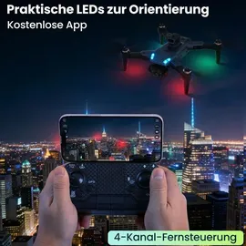 ideoon 4K Drohne mit Kamera Schwenkbar C0 Zertifiziert Faltbar GPS Rückkehr Hinderniserkennung Follow-Me