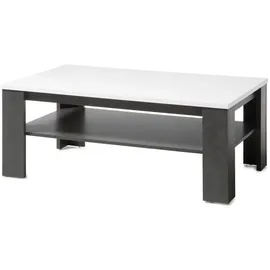 furn.design Couchtisch Weiß Hochglanz, Grau, Stone Beistelltisch 118 x 72 cm, Wohnzimmer, Wohnzimmertische, Couchtische