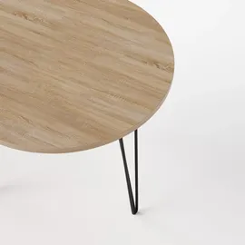 OEM KOLM Runder Tisch Ø90 cm für Küche, Wohnzimmer, Esszimmer Sonoma Eiche