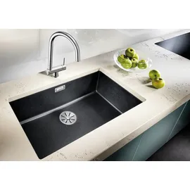 Blanco Subline 700-U mittig Unterbau schwarz Silgranit Handbetätigung 730 x 460 mm