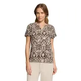 Cartoon Shirtbluse mit Rüschen Patch Braun/Cream 42