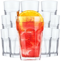 Konzept 11 - Wassergläser Set 320ml Transparent - Trinkgläser, Saftgläser, Cocktailgläser, Latte Macchiato Gläser - 12er Set Gläser für Wasser, Saft und Cocktails