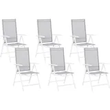 Beliani Catania Gartenstuhl 54 x 54 x 103 cm grau/weiß 6 St.