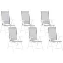 Beliani Catania Gartenstuhl 54 x 54 x 103 cm grau/weiß 6 St.